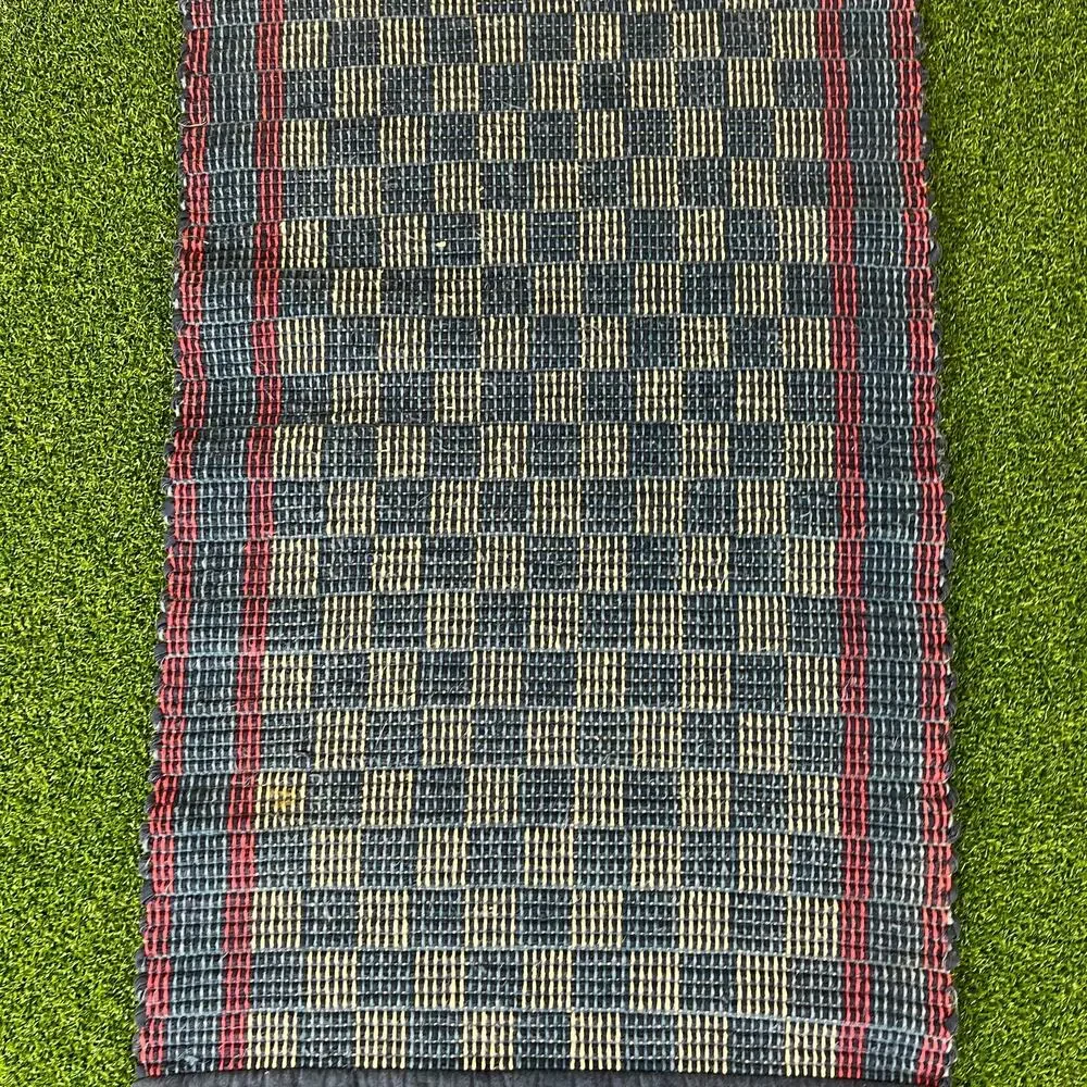 Vintage Primitive Country Table Runner Houses Hearts Applique Woven Folk Art